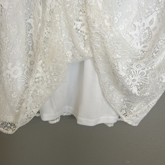 NWT Chaps White Lace Short Sleeve Dress Size 12 - Picture 8 of 10